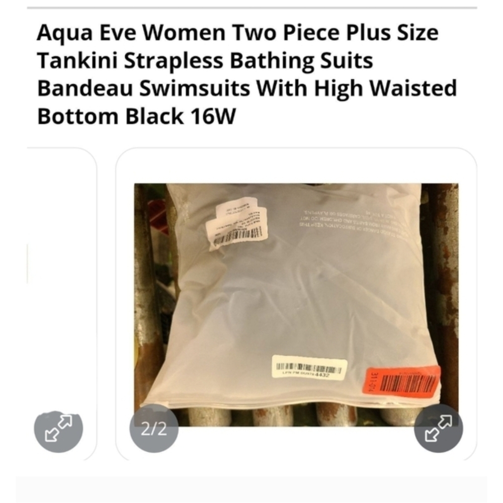 AQUA EVE - 16W Elegant Black Women's Swimwear - Picture 9 of 11